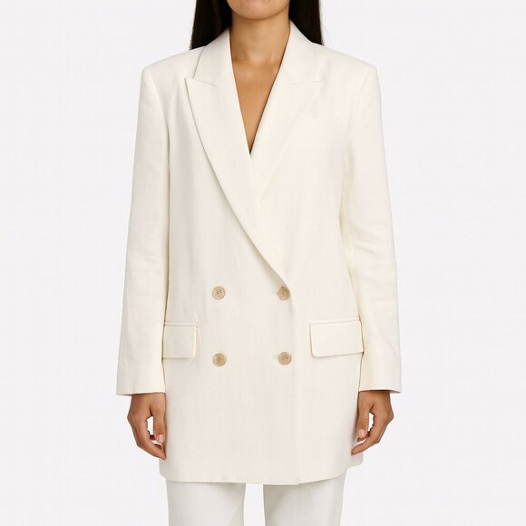 Wilfred Cherrelle Oversized Blazer Cream M Double Breasted Jacket - Picture 1 of 9